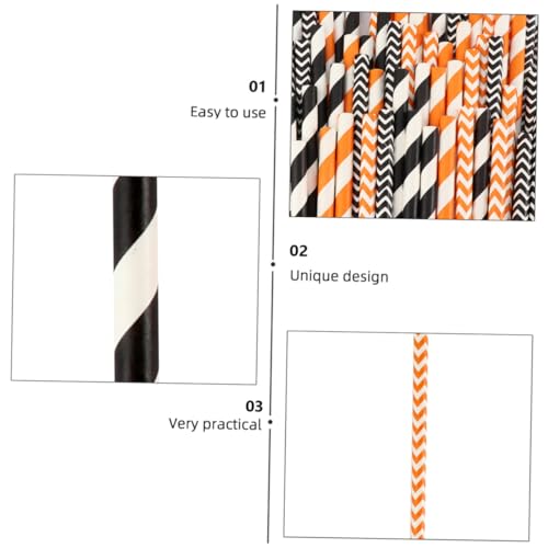 100 pitillos de papel Kraft para fiesta de Halloween miniatura 5