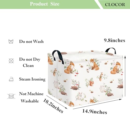 Image of CLOCOR Rectangular Storage Basket,Collapsible Storage Bin,Waterproof Books Box(Fox)