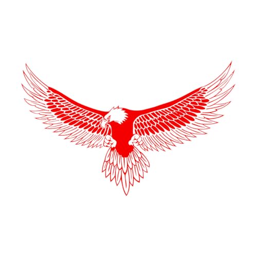 Stickers muraux en vinyle Plumes de pygargue à tête blanche d'Amérique, symbole patriotique 32x50.6cm Installation facile Rouge
