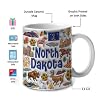 Lotacy North Dakota Symbols Colorful 2D Printed Coffee Mug With Flag, North Dakota Ceramic Mug 11oz Coffee Mug, North Dakota Souvenirs and Gifts #2