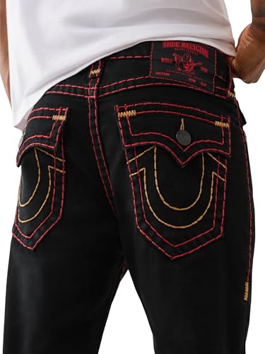 True Religion Men's Stacked Rocco Super T Flap Jeans – Slim Stacked Fit & Flap Pockets4