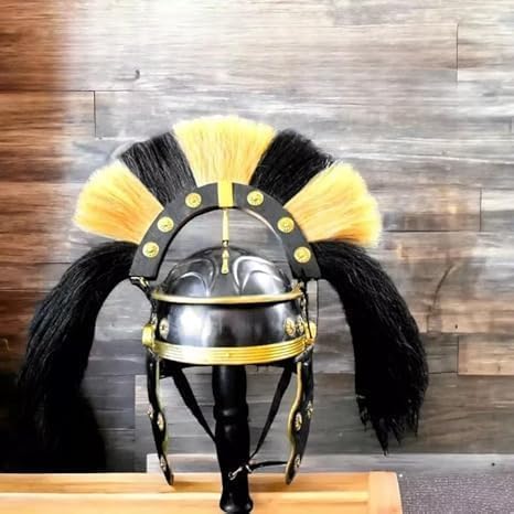 ARTISAN CRAFTS Roman Century Helmet Black or Brown Plume Medieval Replica Armor SCA LARP