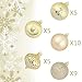 KI Store Champagne Christmas Balls 34pcs 2.36-Inch Christmas Tree Decoration Ornaments for Xmas Tree Holiday Wreath Garland Decor Ornaments Hooks Included