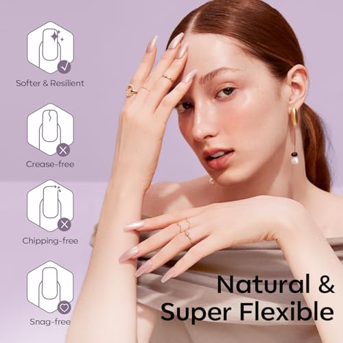 Image of modelones Extra Short Square Fake Nail Tips - 510Pcs Full Matte Gel Tips Pre-shaped Full Cover Clear Acrylic Gel Kit False Press on Nails for Extension DIY Salon 15Sizes