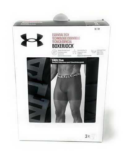 Boxerjock Under Armour Essential Tech pack de 3 calzoncillos de microfibra premium negros 3