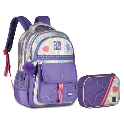 Kit Mochila Rb Rebecca Bonbon Costas Estojo Juvenil Escolar Volta as aulas 2026 Notebook (Lilas)