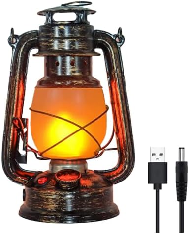 Lanterna Camino A LED Con Effetto Fiamma Realistica - Lampada Vintage Portatile A Batteria O USB - 3