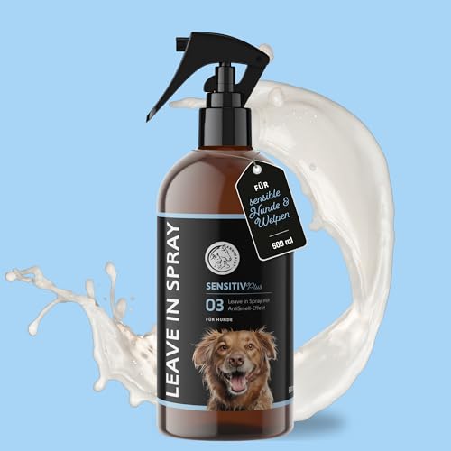 Annimally Sensitiv Plus Pflegeset - Natürliches Hundeshampoo, Conditioner & Leave-In Spray für sensilbe Hunde & Welpen, ph-neutral, ohne Silikone, Parabene & künstliche Duftstoffe - je 500 ml