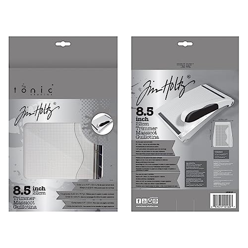 Tonic Studios Paper Cutter Tool - Guillotine Paper Trimmer for Scrapbooking, Vinyl, and Craft Paper - 8.5 Inch Cutting Length with Ruler and Grid Lines
