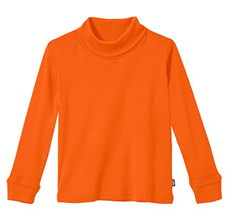 City Threads Boys and Girls Solid Color Turtleneck Shirt Base Layer for Sensory Friendly for Sensitive Skin SPD - School Base Layer Fall Winter, Orange, 14
