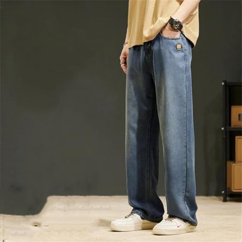 Men's Vintage Jeans Lyocell Straight Soft Loose Denim Trousers Streetwear2