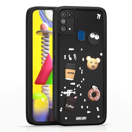 Image of Bintage Cute Fun Taddy| 3D Ball Bear| Donut| Coffee Rubber Case Full Body & Camera Protection Back Cover Compatible for Samsung Galaxy F41 4G - Black