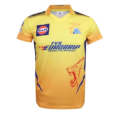 KD Cricket IPL Jersey Supporter Jersey T-Shirt 2024/25 MI, CSK, RCB,KKR,RR,KXIP,SRH,GT,LSG and DC - CSK 40