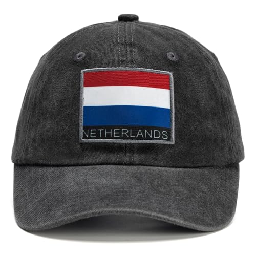 2026 World Cup Netherlands National Team Baseball Cap,Adjustable Flag Baseball Hat for World Cup Fan Black