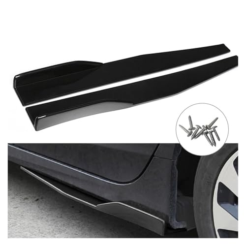 Faldones laterales de coche con spoiler estilo hoja en ABS negro para protección aerodinámica 5