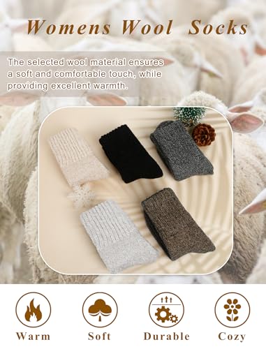 Senker Fashion Boot Socks for Women, Thick Winter Wool Crew Sock Knit Warm Cozy Christmas Stocking Stuffers Gifts4