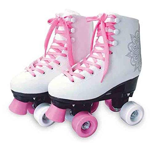 Patins 4 Rodas Roller Feminino Retrô Tamanho 38 Branco Classico (DMR5167-R38)