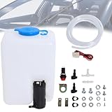 Swess Car Windshield Washer Pump Universal Reservoir Kit 99300 Fluid Reservoir Tank Bottle with Pump