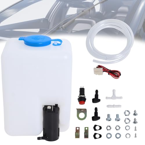 Swess Car Windshield Washer Pump Universal Reservoir Kit 99300 Fluid Reservoir Tank Bottle with Pump