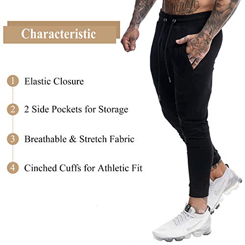 A WATERWANG Men's Slim Jogger Pants, Tapered Athletic Sweatpants for Jogging Running Exercise Gym Workout2
