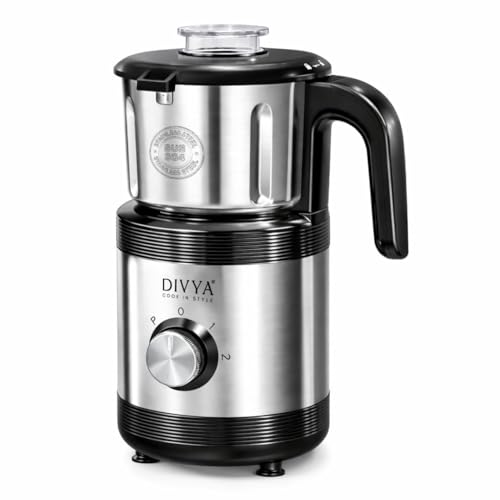 Image of DIVYA Rock Steel One Jar Mixer Grinder for Home Kitchen | 800 ml Dry Grinder Jar | 100% Copper Motor | 304 Stainless Steel Blade | 2 Speed Control with Pulse | Stainless Steel Body