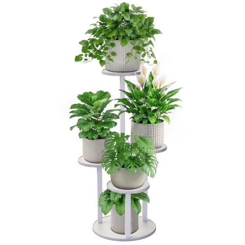 HETTHI 5 Tier Corner Plant Stand Indoor Metal Wood Plant Stand