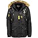 Produktbild Geographical Norway Herren Winter-Jacke Parka Agaros mit großer Kunstfell-Kapuze (Schwarz, S)