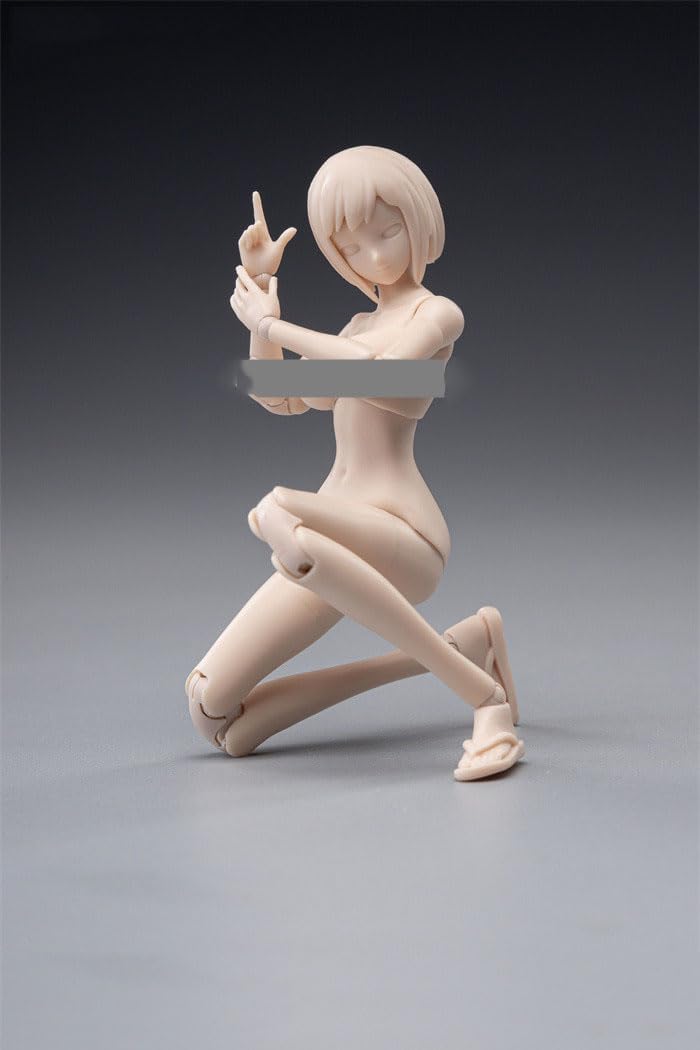 Fremego 1/12 Scale Female Body,6inch Female Joint Flexible Action Figure Body with Head Sculpt&Stand Collection (Pale Skin, Huge Bust)