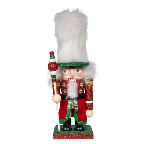 Kurt Adler 9-inch Hollywood Nutcrackers™ Red, Green & White Soldier Nutcracker
