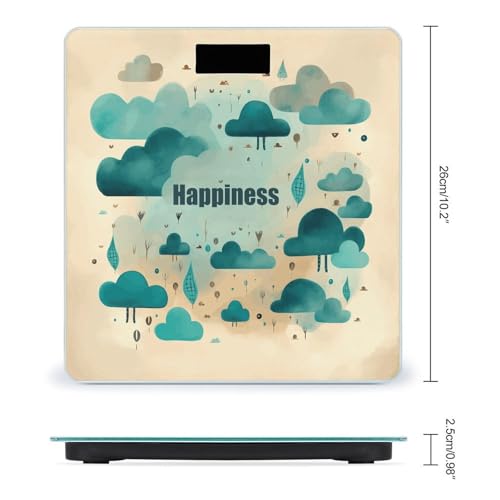 Báscula Digital de Baño Cloud Happiness de Vidrio Templado miniatura 2