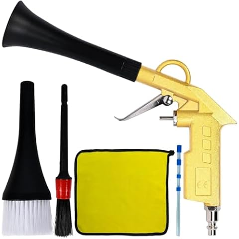 Oykaige Car Cleaning Gun - High Pressure Air Gun, Detailing Kit with Interior Cleaner, Pneumatic Car Air Duster Blower Gun for Auto Detailing (Gold) Cover