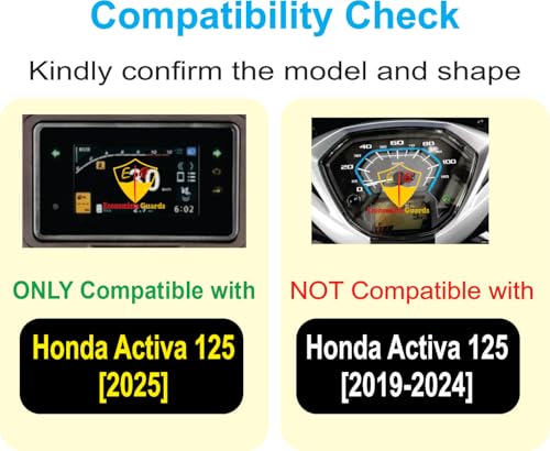 Image of 9H Screen Guard for 2025 NEW Honda Activa 125 DLX & SMART | Activa 110 DLX & H SMART | DIO 110 OBD2B | Digital Meter Protector | Anti-Scratch TFT Display Cover | HD Clarity Speedometer Film | Scooter Dashboard Accessory