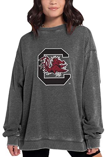 chicka-d NCAA South Carolina Fighting Gamecocks Womens Campus Pullover, Charcoal, Large, 449_TC_PL
