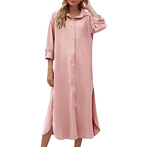 Robe chemise en coton et lin décontractée idéale pour vos sorties d'été
