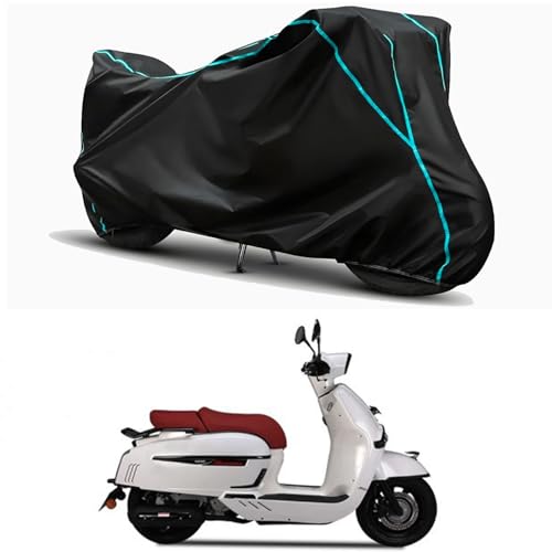 Image of Waterproof Bike Body Cover Compatible for | Keeway Sixties 300i | Taffeta Fabric, Sky Piping Design, Bottom Elastic Fit | Dustproof, Sun UV & Rain Protection for All Weather.