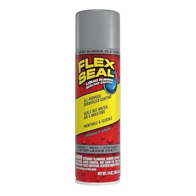 Flex Seal, 14 oz, 1-Pack, Gray, Stop Leaks Instantly, Waterproof Rubber Spray On Sealant Coating, Perfect for Gutters, Wood, RV, Campers, Roof Repair, Skylights, Windows, and More