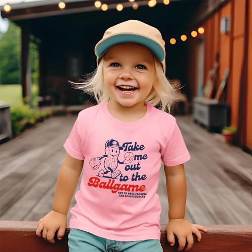 KEKEMI Toddler Boy Girl Baseball Shirts Take Me Out to The Ballgame T Shirt Cute Sport Tees Short Sleeve Tops Summer Clothes2