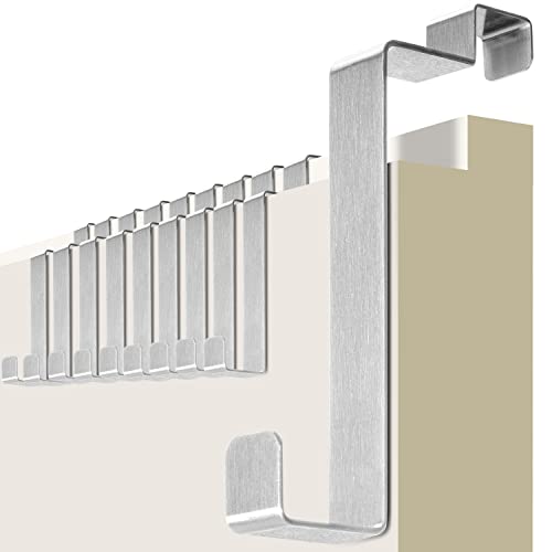 Lot de 10 crochets de porte à suspendre pour porte arrière - Crochets de porte solides à l'intérieur pour portes avec feuillure