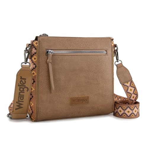 Image of Wrangler Aztec Crossbody Purse Medium Shoulder Bags for Women Western Handbag with Guitar Strap