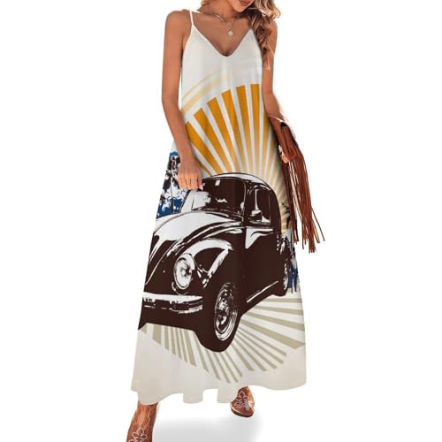 Robe longue femme été sans manches coupe fluide et légère idéale pour la plage
