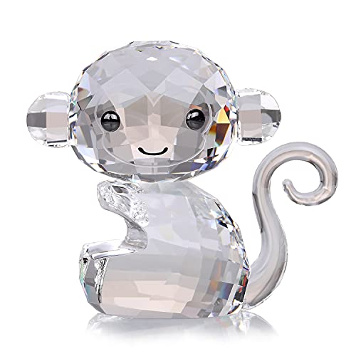 Singe joyeux en cristal DOJOZ : figurines de Noël et cadeaux d'anniversaire blancs - 2