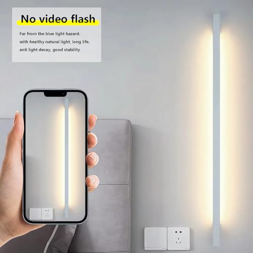 Apliques de pared LED modernos regulables de aluminio negro de 80cm con mando 3