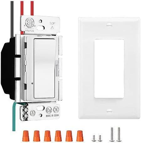 Chxico 0-10V LED Dimmer Switch for 0-10V Dimmable LED Lights, Single-Pole or 3-Way Slide Dimmer with Wallplate, ETL Listed,Decorator 0-10V Dimmer
