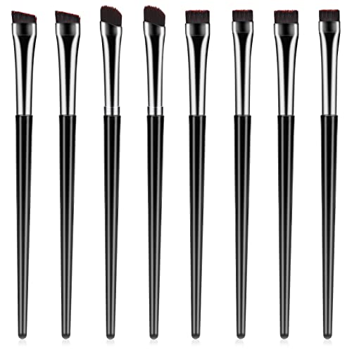 8Pcs Flat Concealer Brush For Eyebrows Ultra Fine Eye Makeup Brushes Eyeliner Brushes Flat Eyeshadow Brush Set Thin Eye Liner Brush For Precision Eye Liner Brows #TOP19