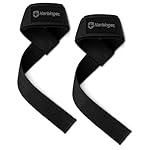Harbinger Padded Cotton Lift Straps - Soft, Supportive Neotek Wrist Pads - 21.5" Length, 1.5" Width - Reinforced Edges & Heavy-duty Stitching - Cushions Wrists for Lifting Support
