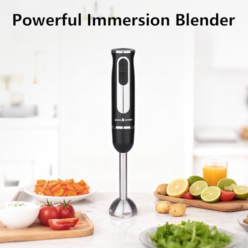 Image of Liebe&Lecker Immersion Hand Blender 300W Handheld Electric Stick Blender | 2 Speed Stainless Steel Handheld Blender, Small Soup Blender Smoothie Maker, Zero BPA Food Processor Kitchen Appliances