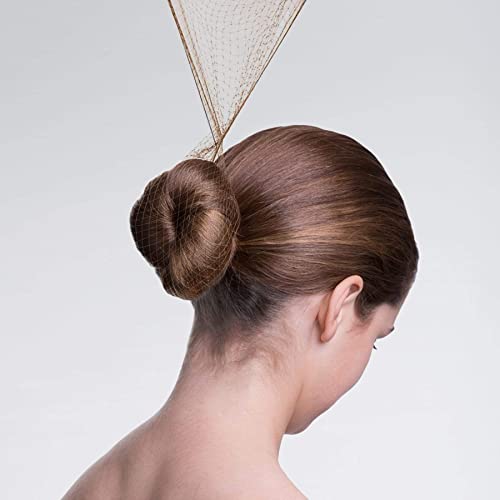 Hair Net 100 Pcs, Smilco 20 Inches Elasticity Invisible Elastic Mesh Wig Nets for Hair Bun Making Ballet Dancer Kitchen Food Serive (Brown)