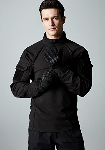 Camisa de combate masculina CQR tática 1/4 zíper ataque manga longa militar BDU camuflagem EDC top,