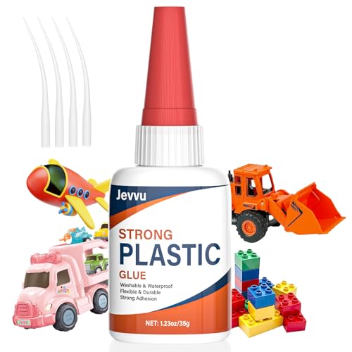 Jevvu Super Glue for Plastic, 35g Heavy Duty Glue for Legos & Miniatures, Adhesive for 3D Printing,...
