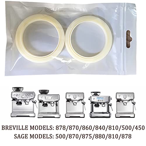 54Mm Silicone Steam Ring, Brevill-E Replacement Parts, 2Pcs Silicone Gasket Group Head Gasket For Breville Espresso Machine 878/870/860/840/810/500/450/ Sage 500/870/875/880/810/878 #TOP3